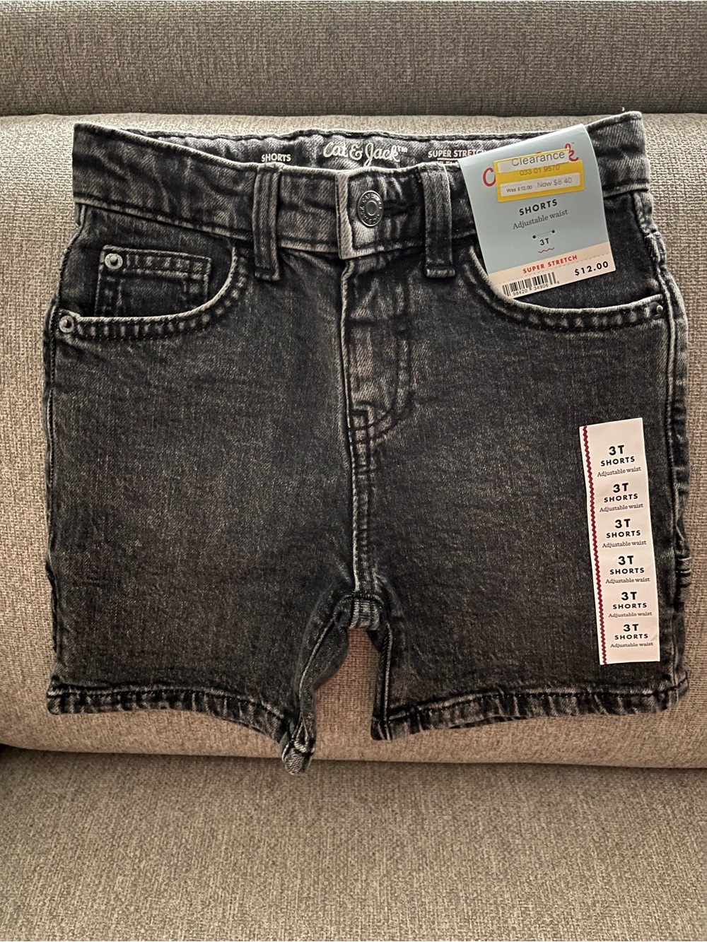 Cat & Jack Black Washed Denim Shorts